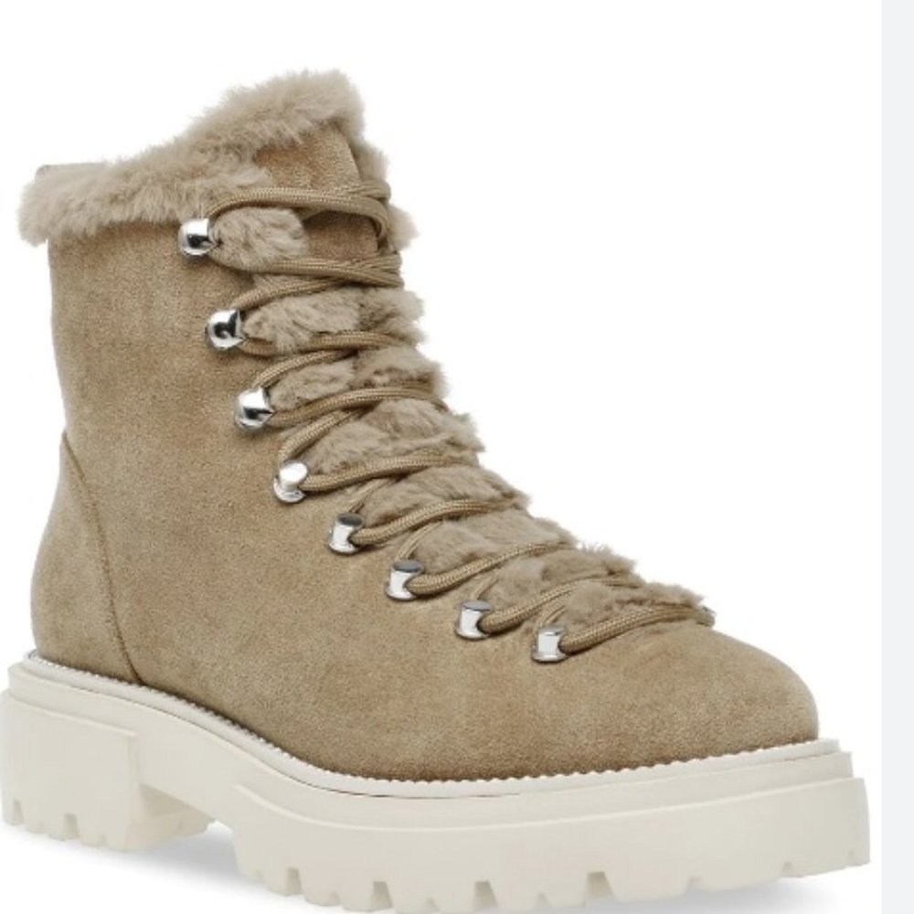 $59 NWT (Size 9) STEVEN BY STEVE MADDEN Faux Fur Suede Booties